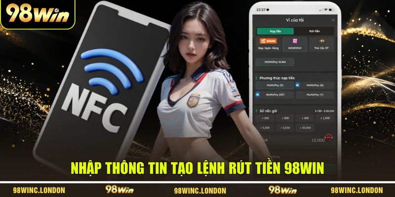 Nhập thông tin tạo lệnh rút tiền 98WIN